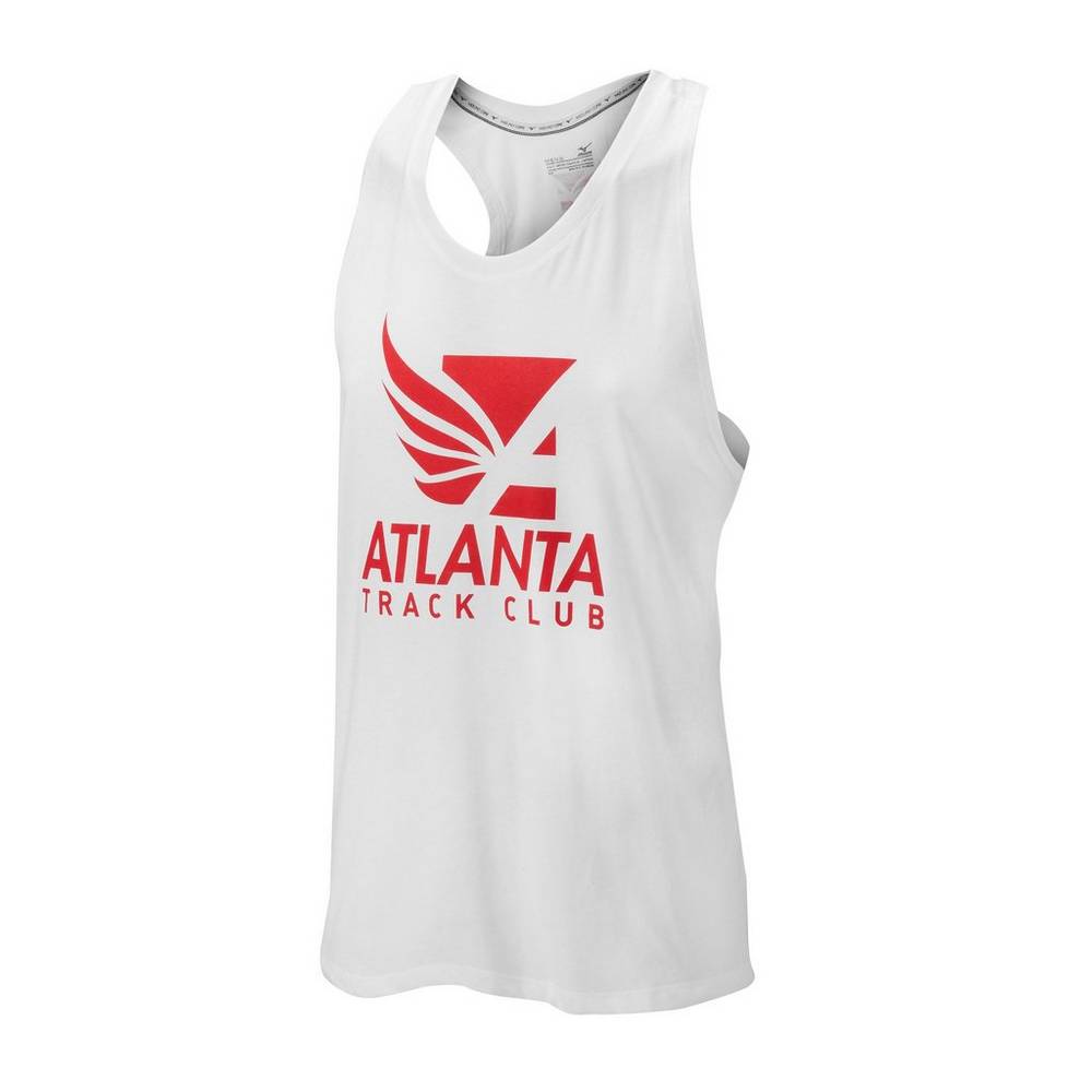 Panske Tank Top Mizuno Atlanta Track Club 50/50 Biele Vypredaj OPCH83729